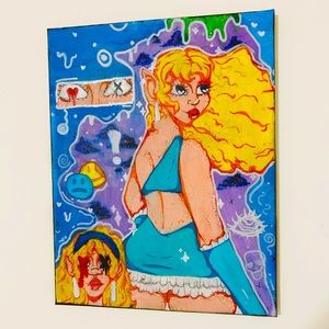 Y2k original character room decor custom painting
